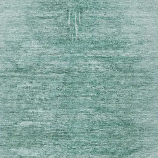 Aqua And Teal Blue Abstract Washable Indoor Outdoor Area Rug Photo 6