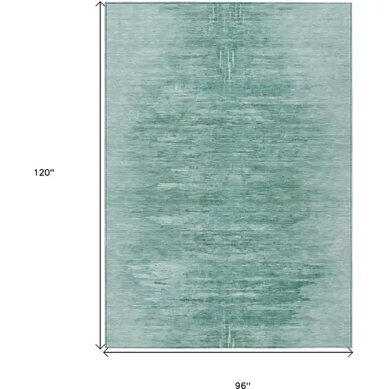 Aqua And Teal Blue Abstract Washable Indoor Outdoor Area Rug Photo 3
