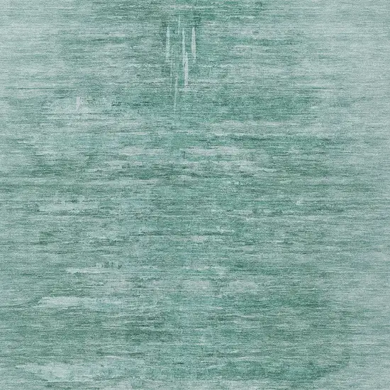 Aqua And Teal Blue Abstract Washable Indoor Outdoor Area Rug Photo 6