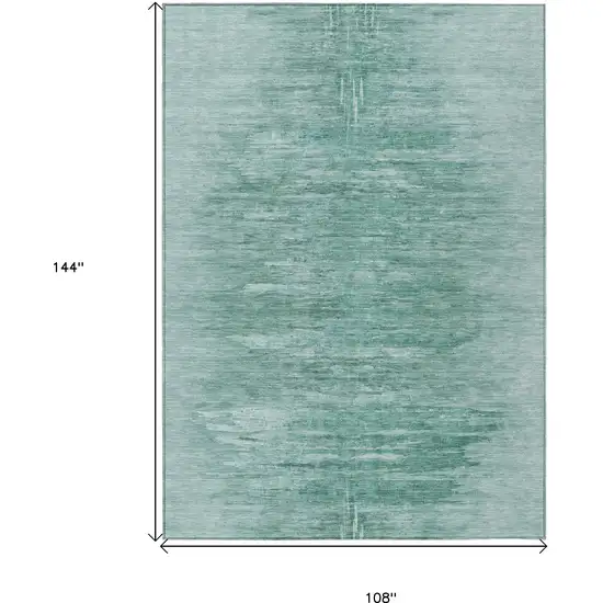 Aqua And Teal Blue Abstract Washable Indoor Outdoor Area Rug Photo 3
