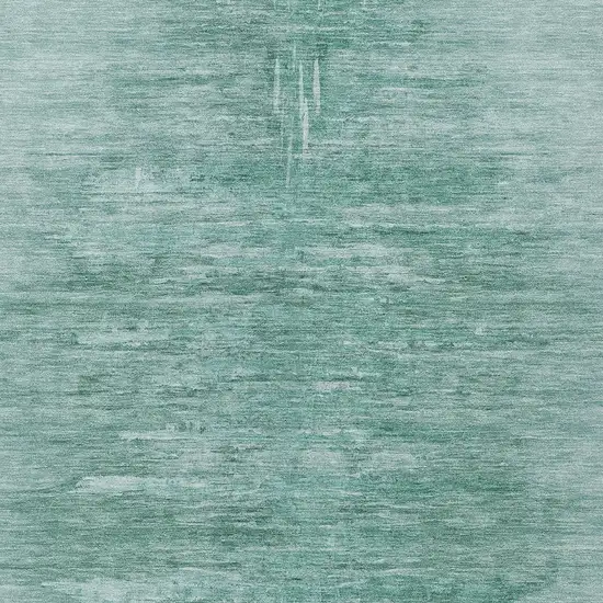 Aqua And Teal Blue Abstract Washable Indoor Outdoor Area Rug Photo 6