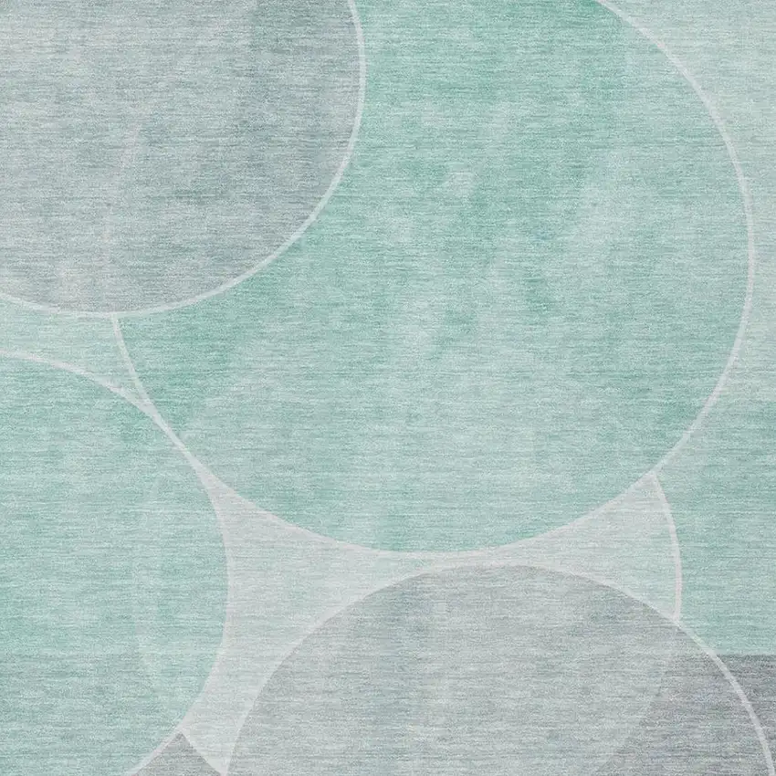 Aqua And Teal Blue Geometric Washable Indoor Outdoor Area Rug Photo 3