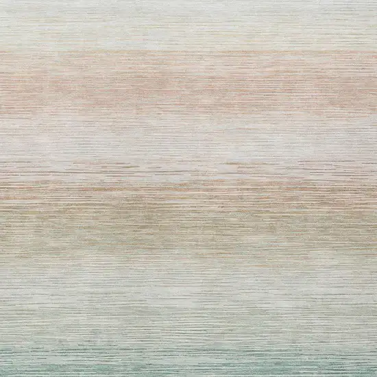 Aqua And Teal Blue Striped Washable Indoor Outdoor Area Rug Photo 2