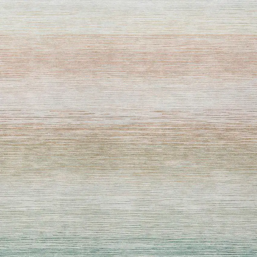 Aqua And Teal Blue Striped Washable Indoor Outdoor Area Rug Photo 2