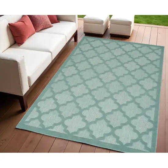 Aqua Indoor Outdoor Area Rug Photo 2