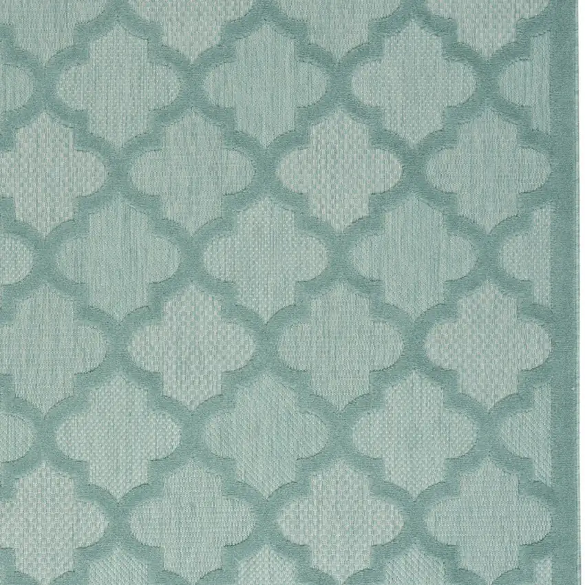 Aqua And Teal Ikat Indoor Outdoor Area Rug Photo 3
