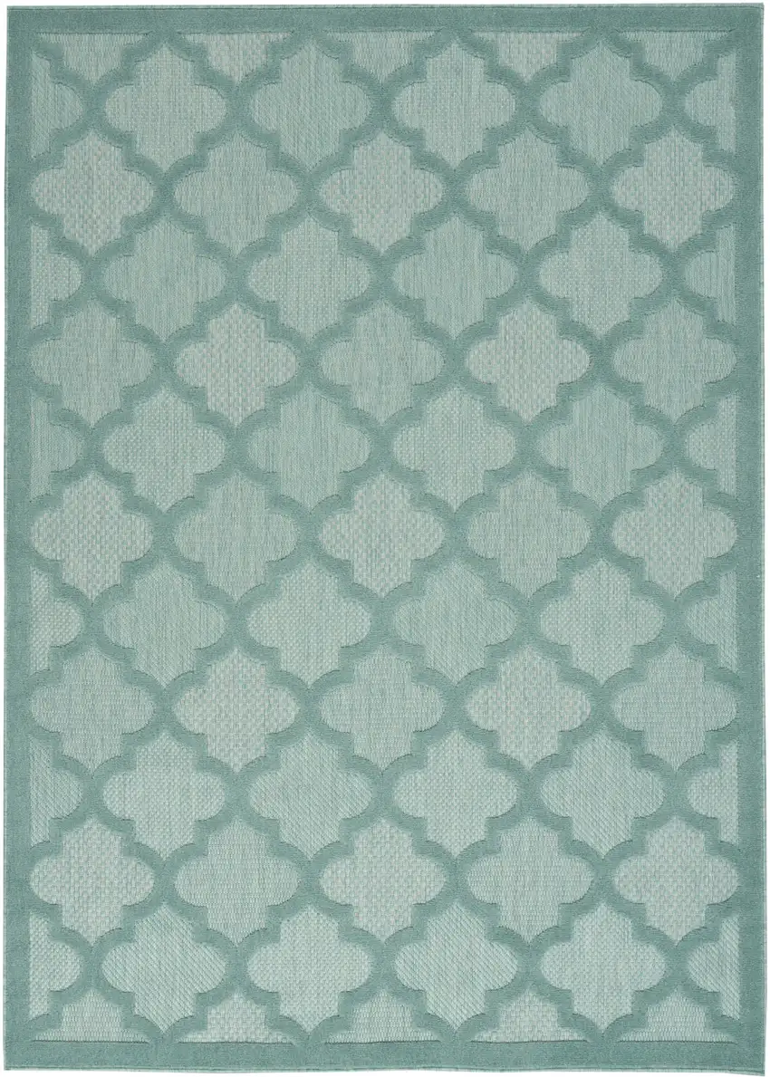 Aqua Indoor Outdoor Area Rug Photo 1