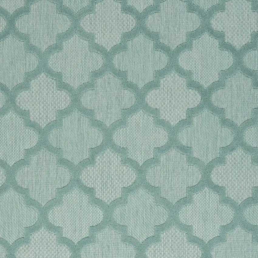 Aqua And Teal Ikat Indoor Outdoor Area Rug Photo 3