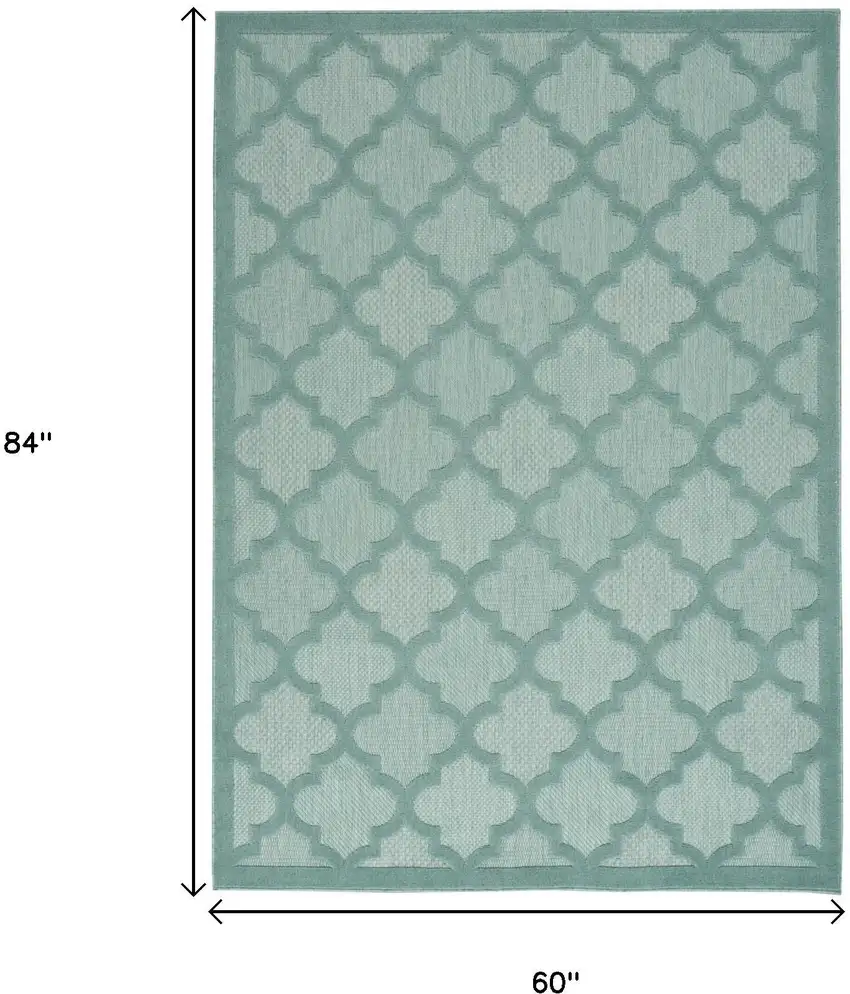 Aqua Indoor Outdoor Area Rug Photo 9
