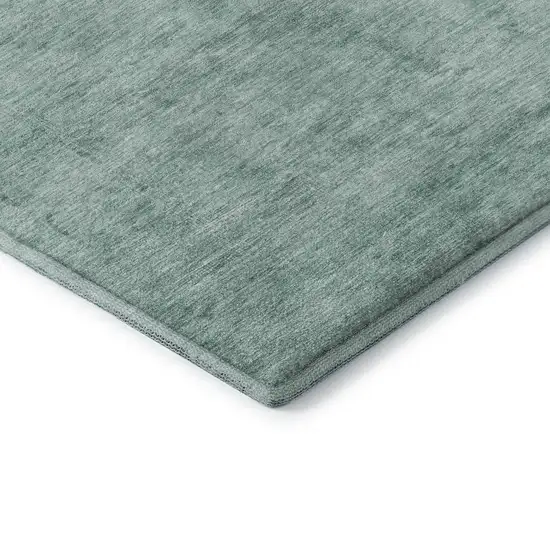 Aqua And Teal Oriental Washable Area Rug With UV Protection Photo 7