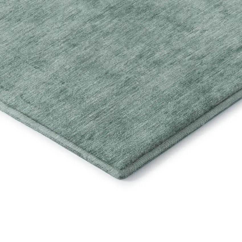 Aqua And Teal Oriental Washable Area Rug With UV Protection Photo 7