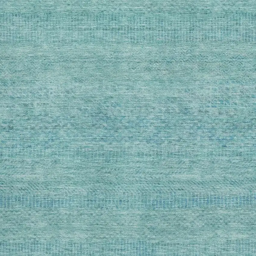 Aqua And Teal Striped Washable Area Rug With UV Protection Photo 2