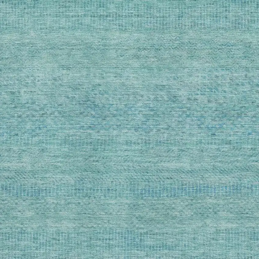 Aqua And Teal Striped Washable Area Rug With UV Protection Photo 2