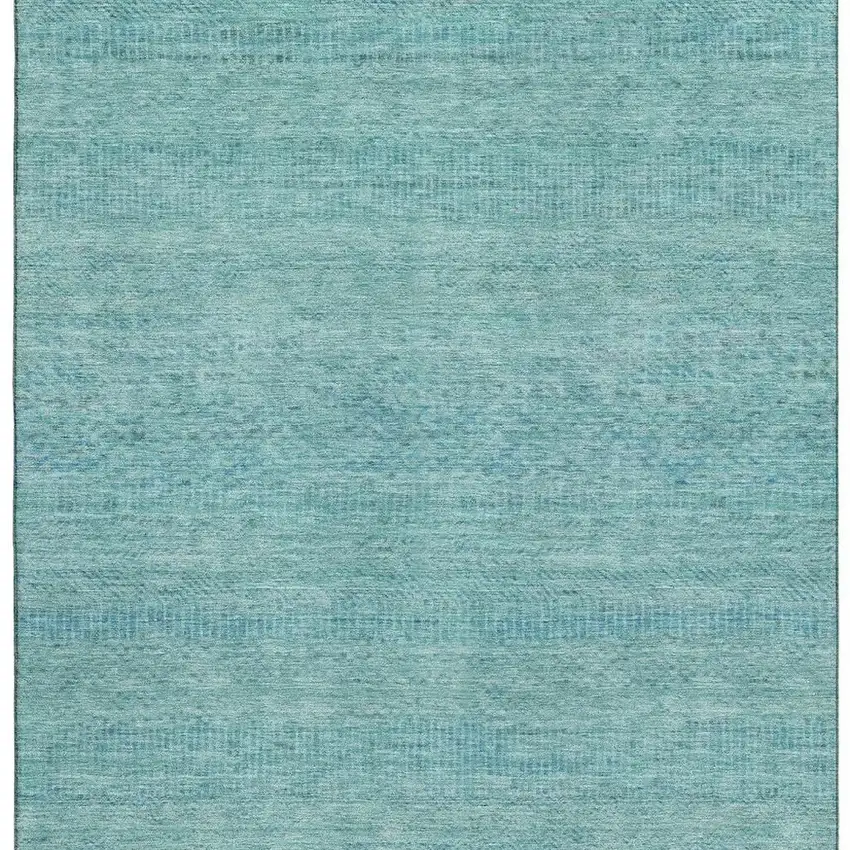 Aqua And Teal Striped Washable Area Rug With UV Protection Photo 3