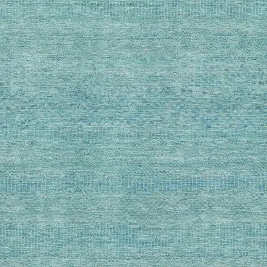 Aqua And Teal Striped Washable Area Rug With UV Protection Photo 2