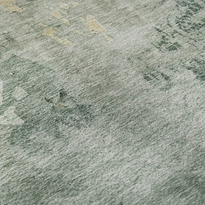 Aqua And Wheat Abstract Washable Area Rug With UV Protection Photo 1