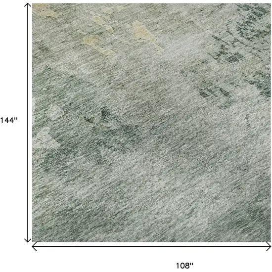 Aqua And Wheat Abstract Washable Area Rug With UV Protection Photo 8