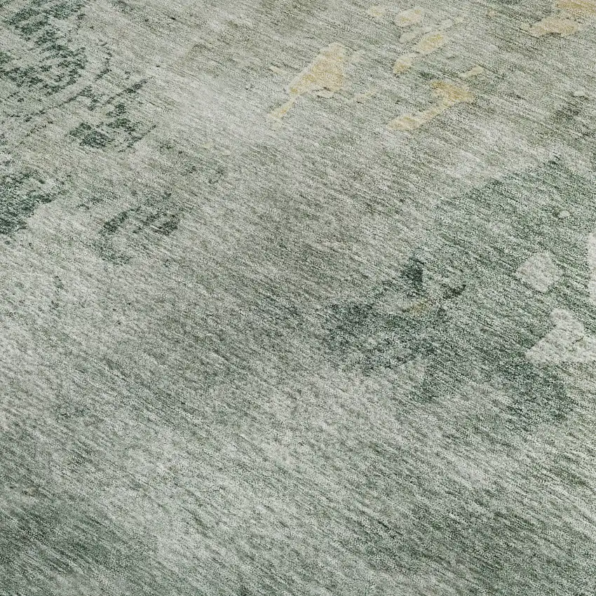 Aqua And Wheat Abstract Washable Area Rug With UV Protection Photo 2