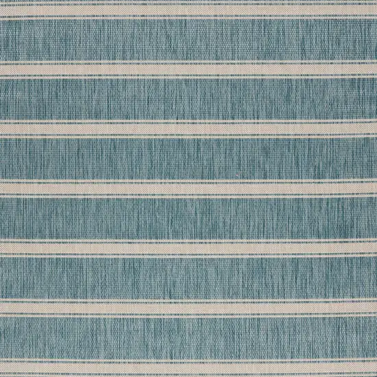 Aqua And White Geometric Area Rug Photo 7