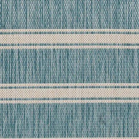 Aqua And White Geometric Area Rug Photo 2