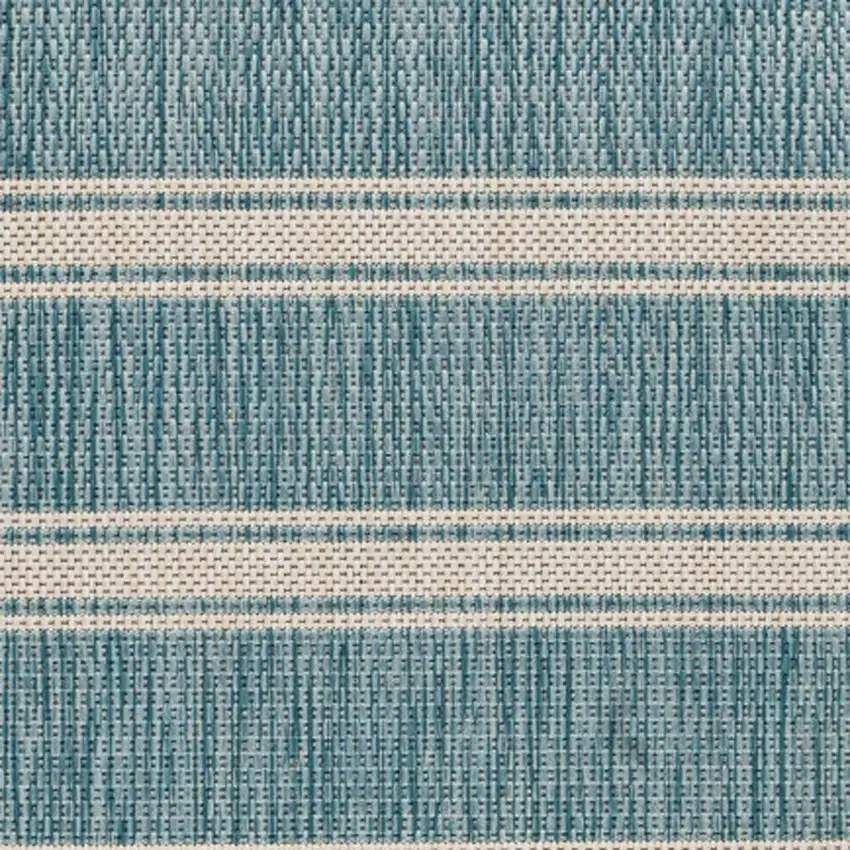 Aqua And White Geometric Area Rug Photo 2