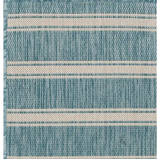 Aqua And White Geometric Area Rug Photo 3