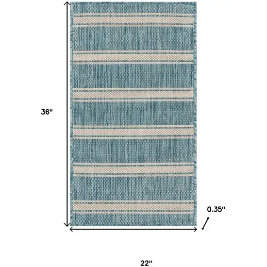 Aqua And White Geometric Area Rug Photo 8