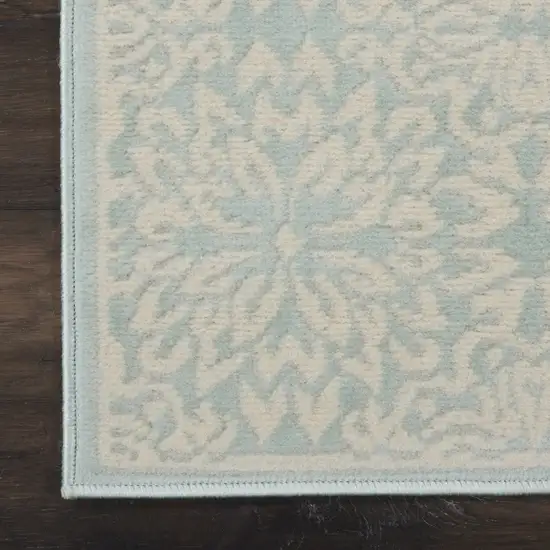 Aqua Floral Power Loom Area Rug Photo 9