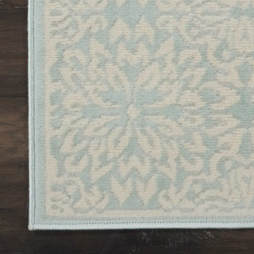 Aqua Floral Power Loom Area Rug Photo 9