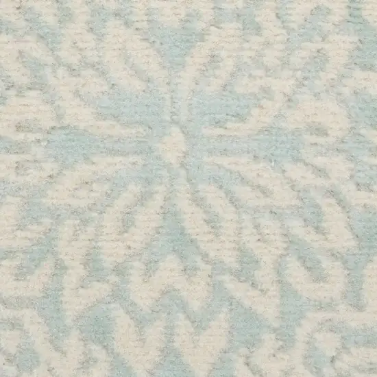 Aqua Floral Power Loom Area Rug Photo 1