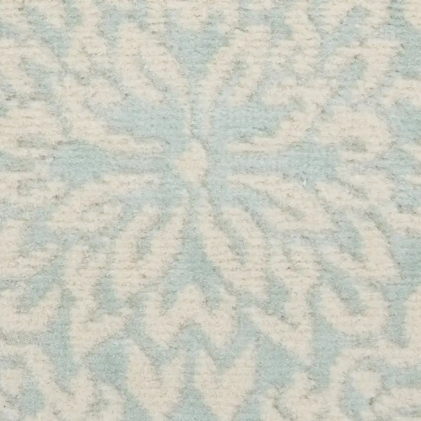 Aqua Floral Power Loom Area Rug Photo 1