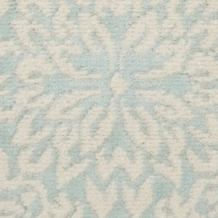 Aqua Floral Power Loom Area Rug Photo 8