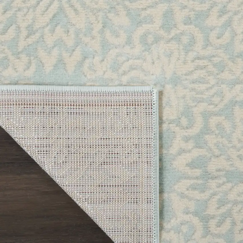 Aqua Floral Power Loom Area Rug Photo 8