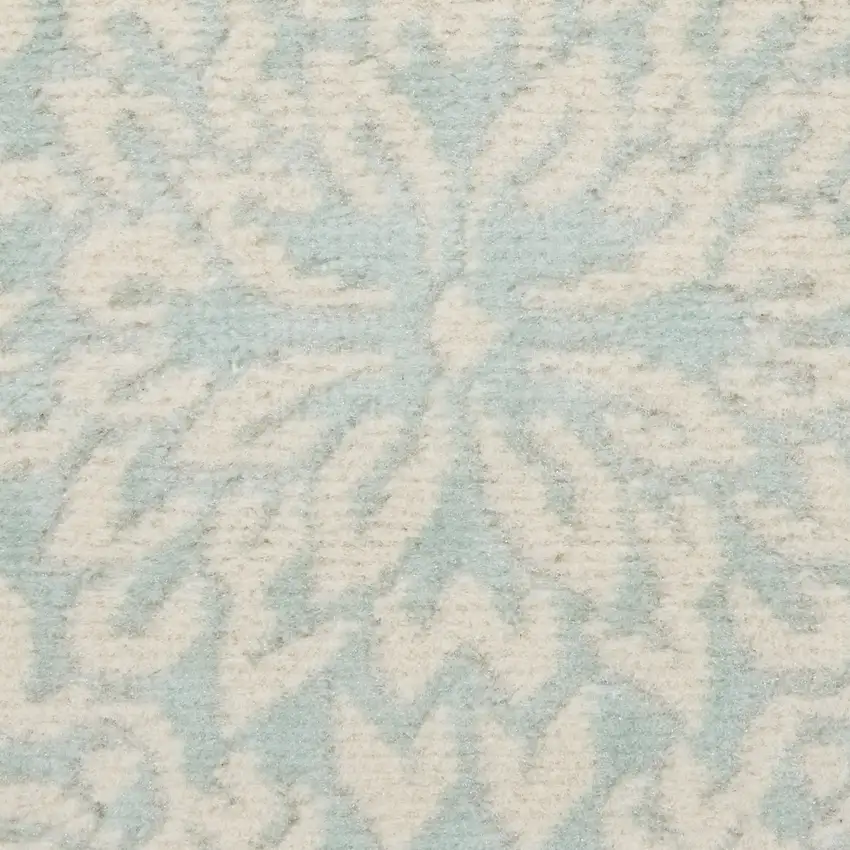 Aqua Floral Power Loom Area Rug Photo 3