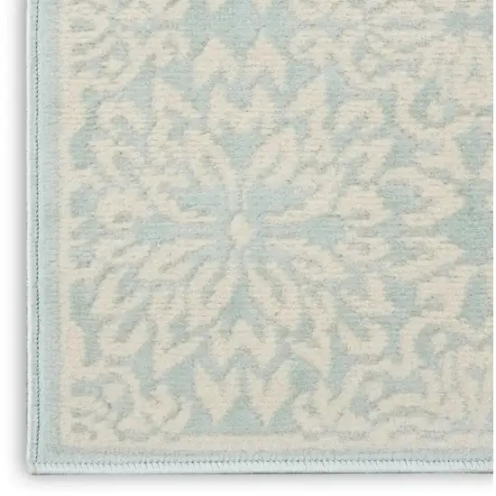 Aqua Floral Power Loom Area Rug Photo 7