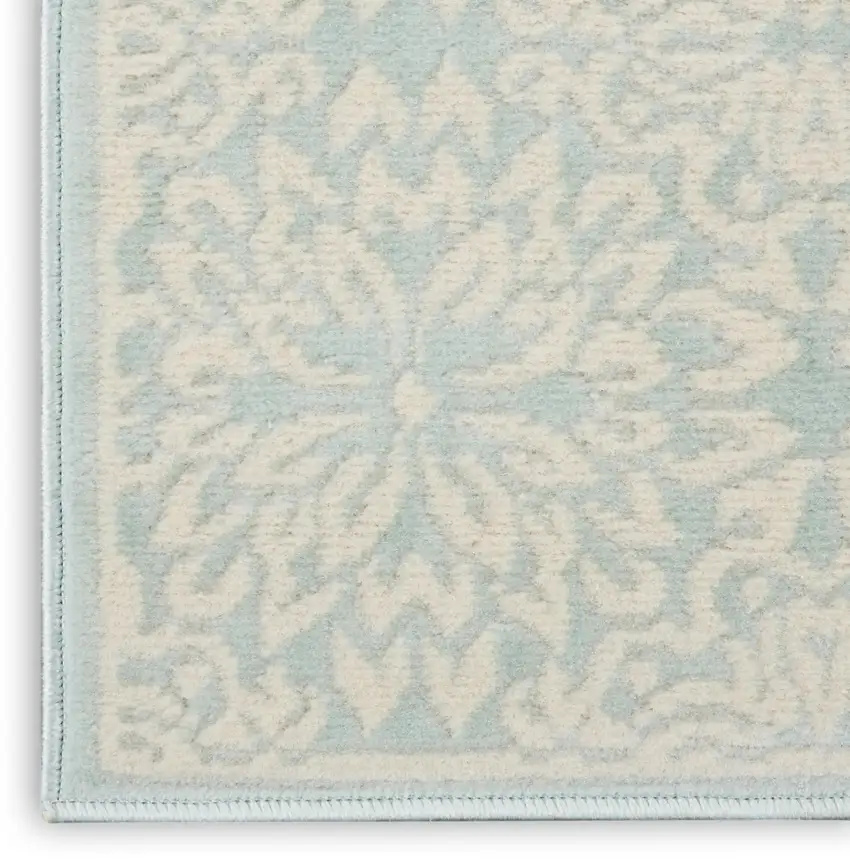 Aqua Floral Power Loom Area Rug Photo 7