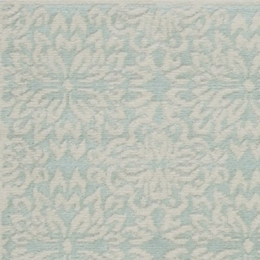 Aqua Floral Power Loom Area Rug Photo 4