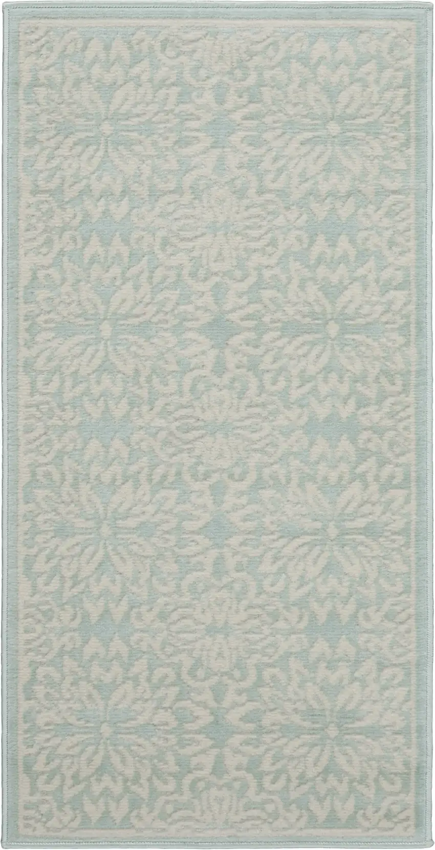 Aqua Floral Power Loom Area Rug Photo 2
