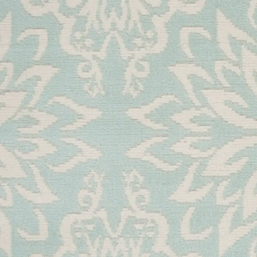 Aqua Floral Power Loom Area Rug Photo 9