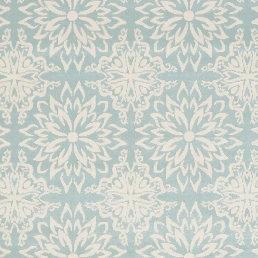 Aqua Floral Power Loom Area Rug Photo 3