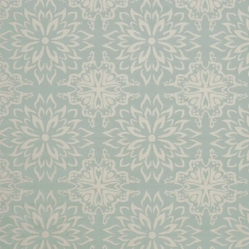 Aqua Floral Power Loom Area Rug Photo 3