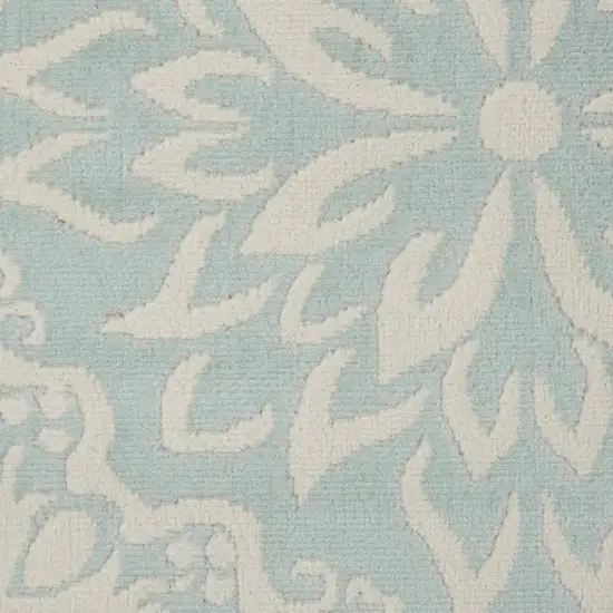 Aqua Floral Power Loom Area Rug Photo 4