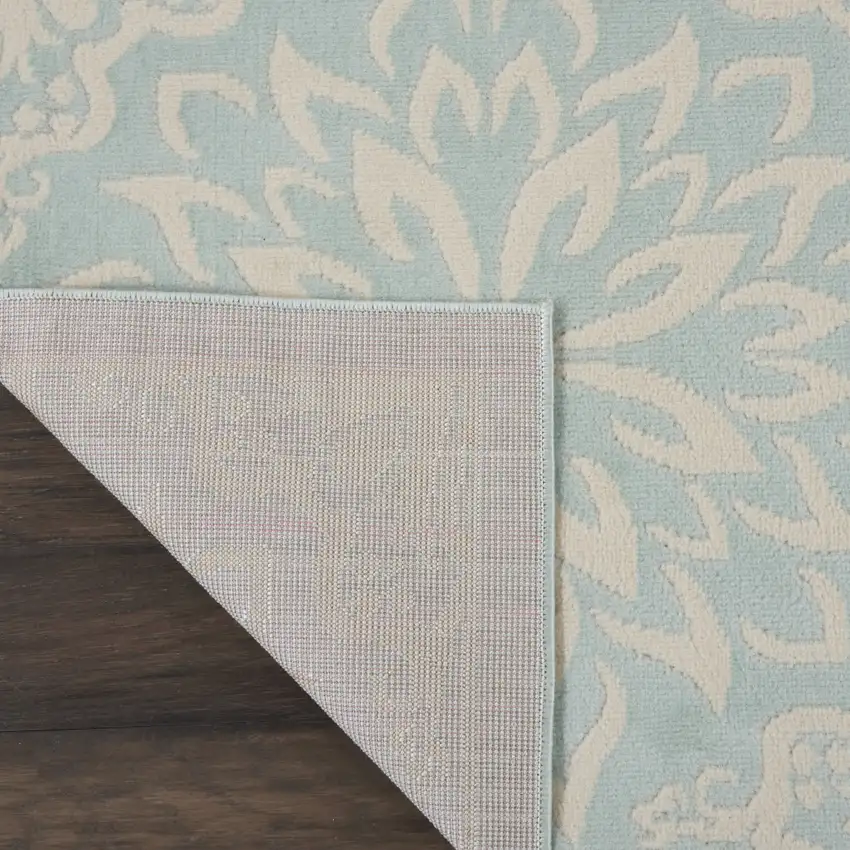 Aqua Floral Power Loom Area Rug Photo 5