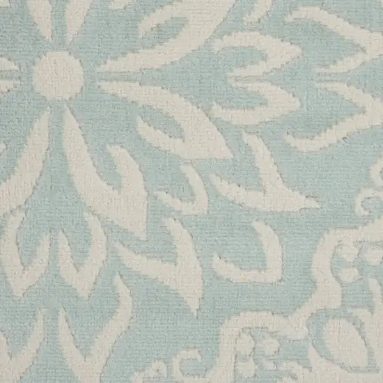 Aqua Floral Power Loom Area Rug Photo 3