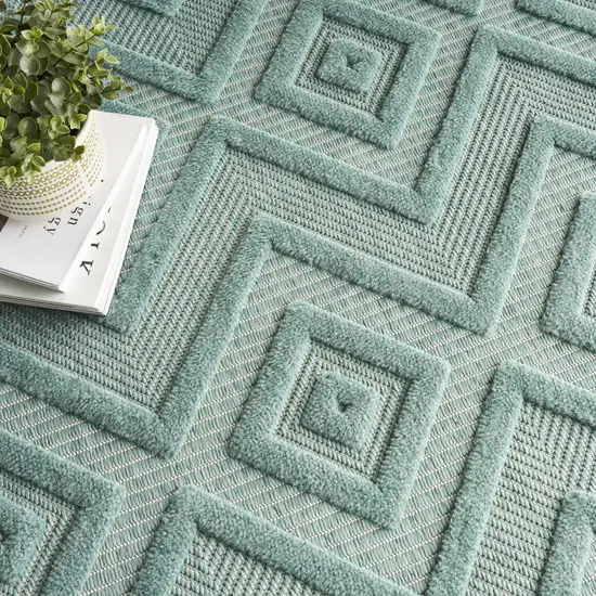 Aqua Indoor Outdoor Area Rug Photo 6