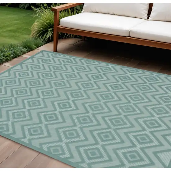 Aqua Indoor Outdoor Area Rug Photo 2