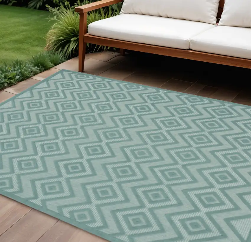 Aqua Indoor Outdoor Area Rug Photo 2