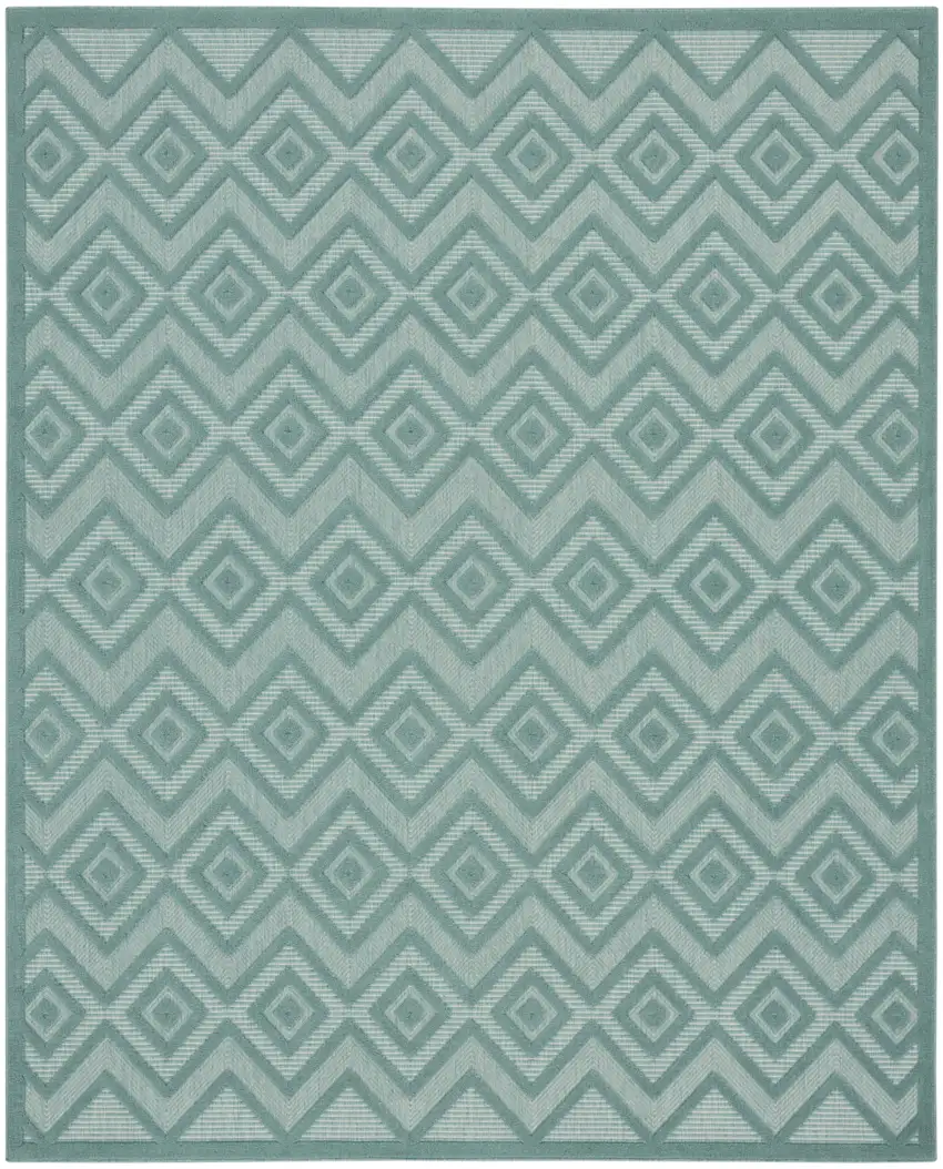 Aqua Indoor Outdoor Area Rug Photo 1