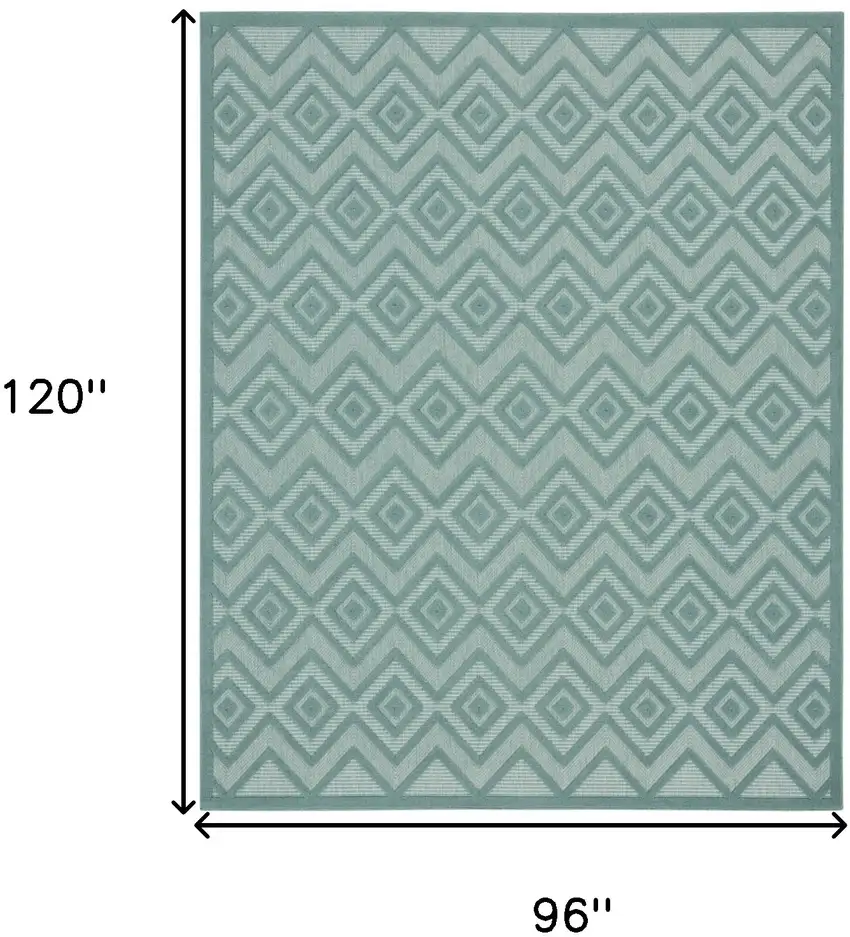 Aqua Geometric Flatweave Area Rug Photo 8