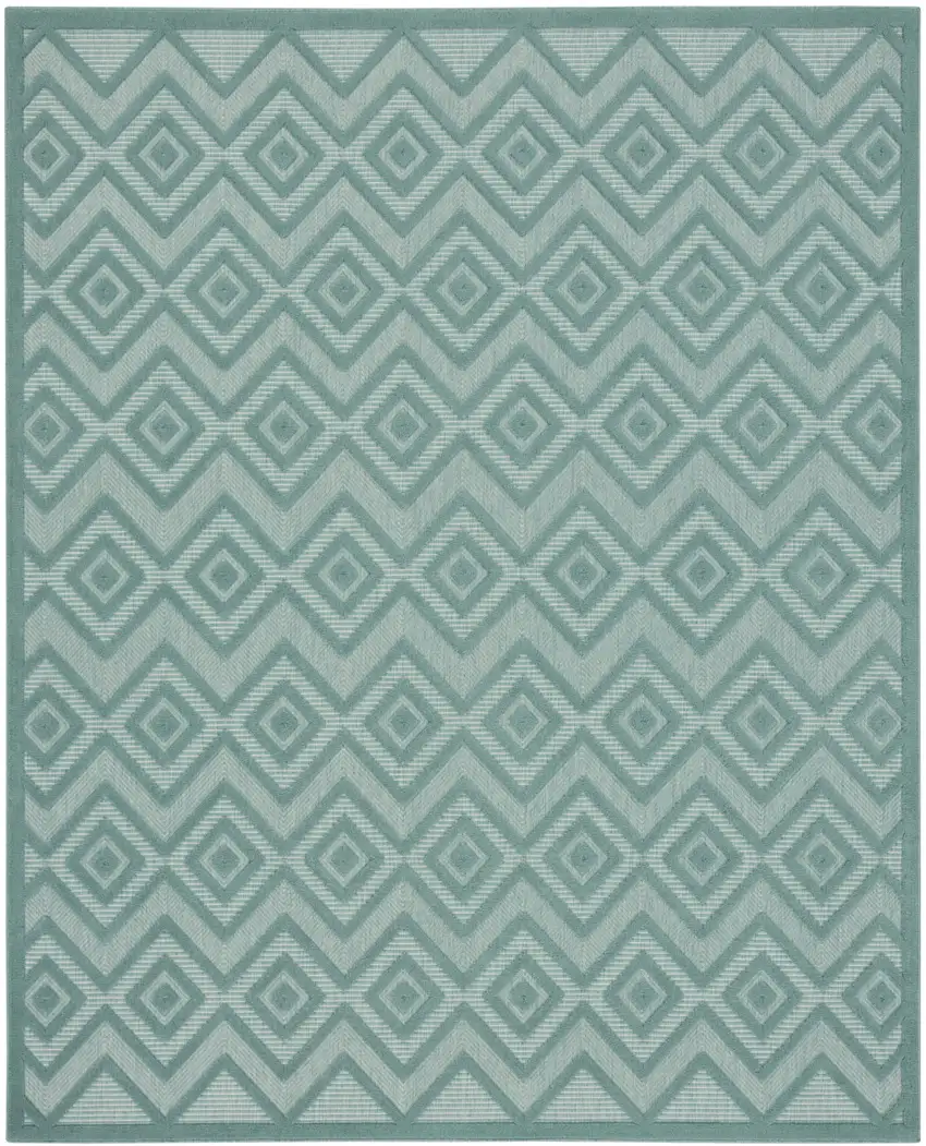 Aqua Indoor Outdoor Area Rug Photo 3